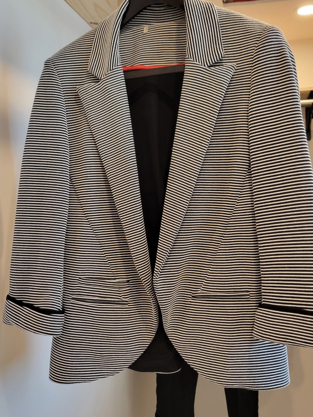 Striped Black & White Women's Blazer